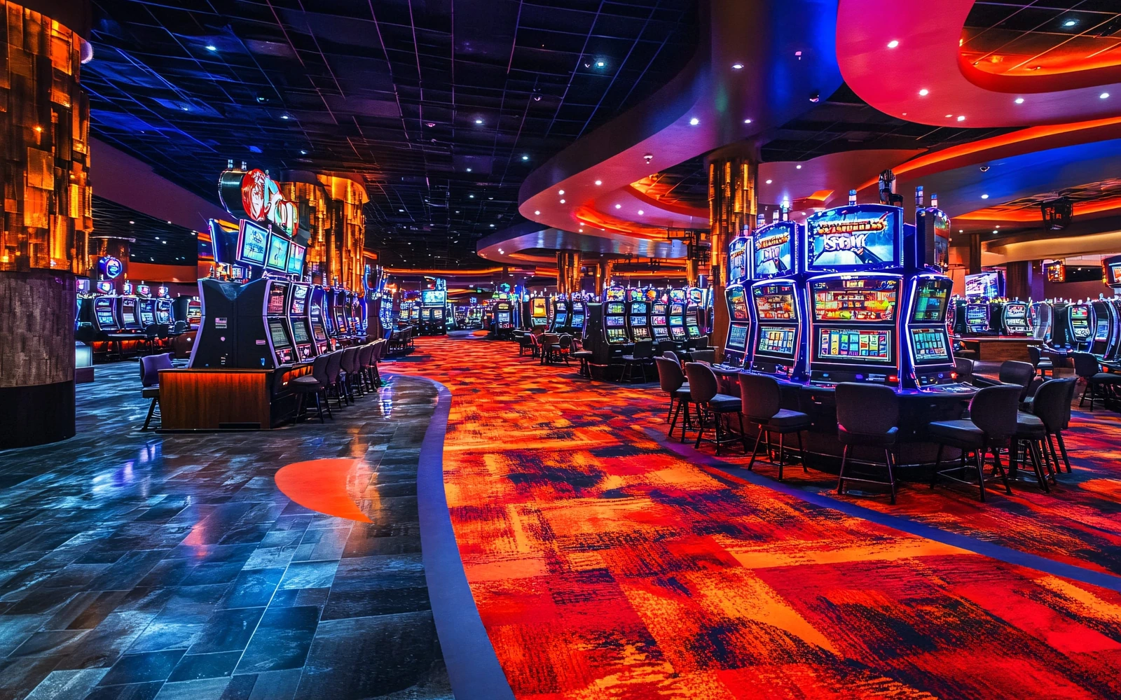Antarmuka permainan roulette dan meja kasino pada perangkat digital